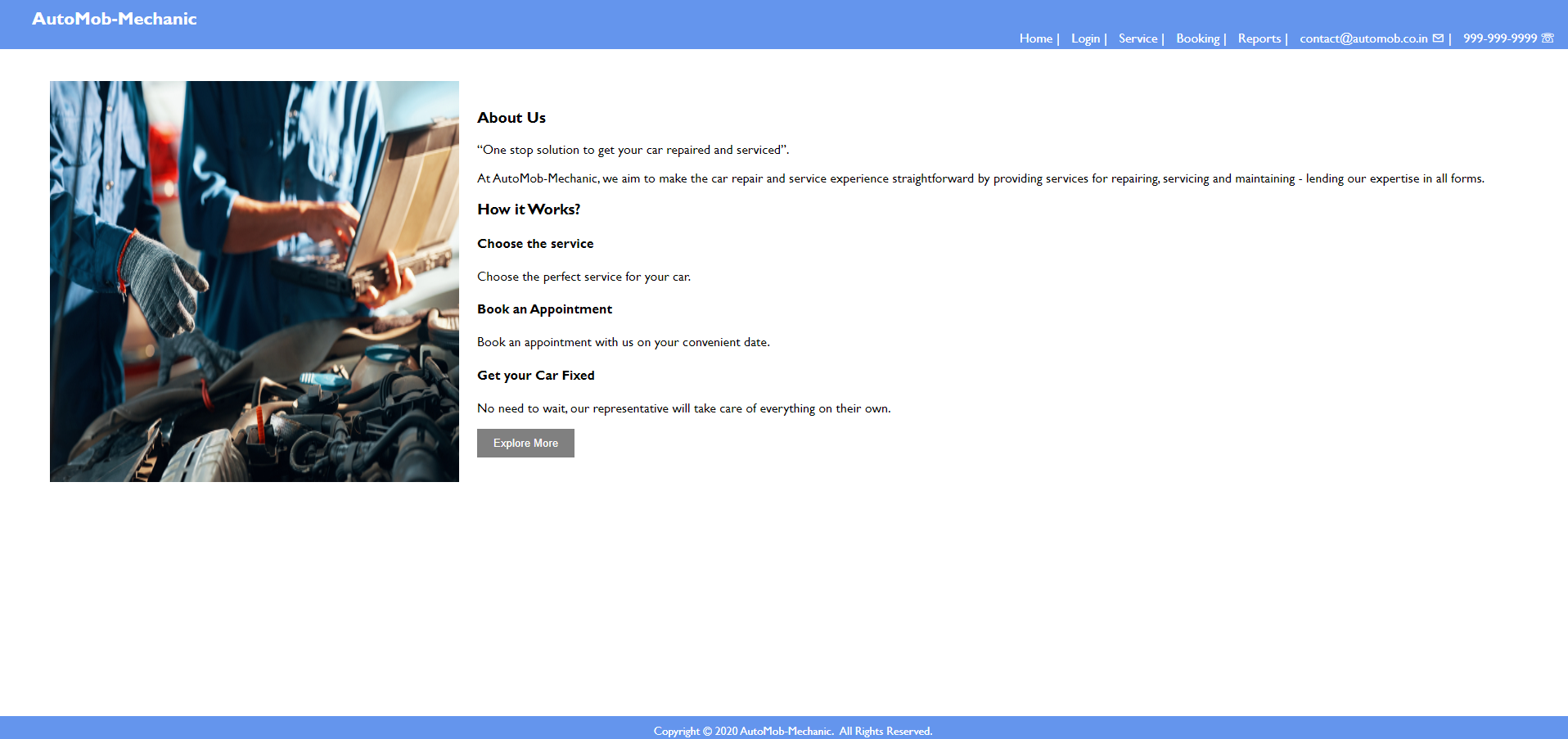 Mobile Auto Mechanic Website
